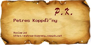 Petres Koppány névjegykártya