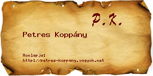 Petres Koppány névjegykártya