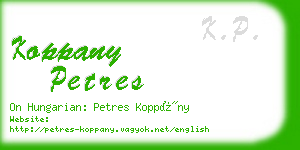 koppany petres business card